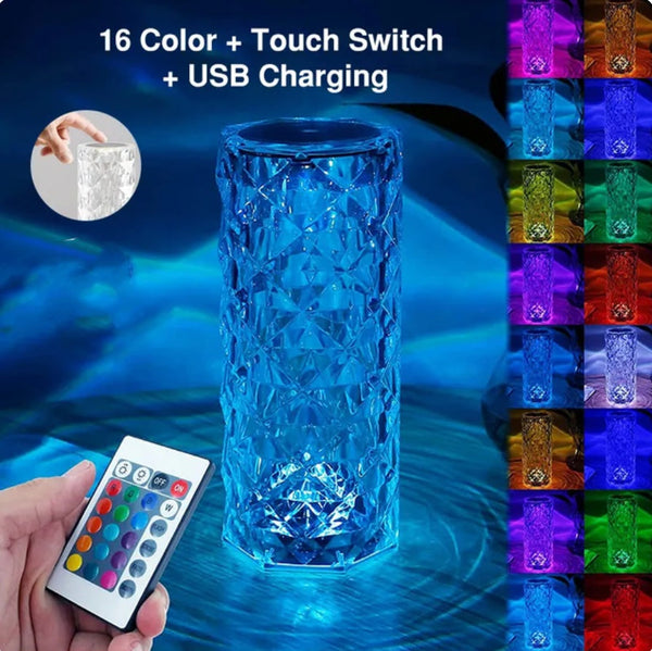 Touchable 16 Colors LED Crystal Lamp